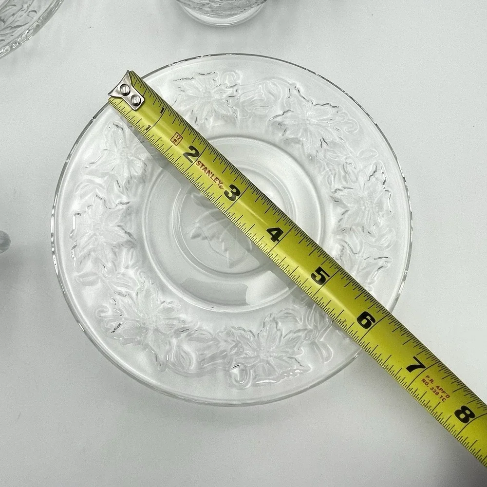 Vintage 1980s Princess House Fantasia Cup & Saucer Clear Crystal Set of 3